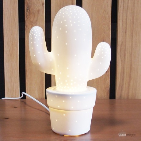 Lampe en Porcelaine Cactus